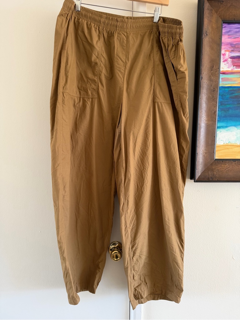Vans Wide Leg Jumpsuit Pants in Caramel Brown